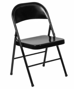 Flash Furniture - Hercules Series Double Braced Metal Folding Chair - Black