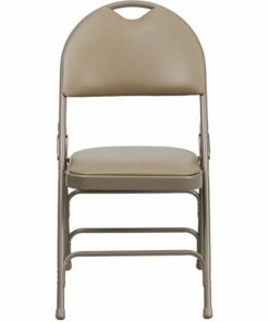 Flash Furniture - Hercules Vinyl Upholstered Folding Chair (set of 4) - Beige Vinyl/Beige Frame