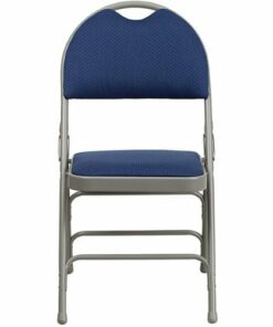 Flash Furniture - Hercules Fabric Upholstered Folding Chair (set of 4) - Navy Fabric/Gray Frame