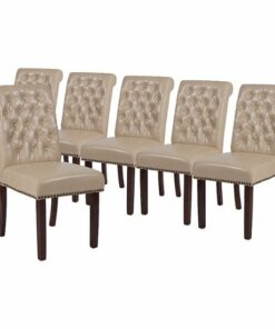 Flash Furniture - Hercules Dining Chair (Set of 6) - Beige LeatherSoft