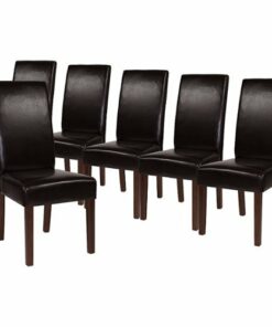 Flash Furniture - Greenwich Dining Chair (Set of 6) - Brown LeatherSoft