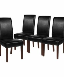 Flash Furniture - Greenwich Dining Chair (Set of 4) - Black LeatherSoft