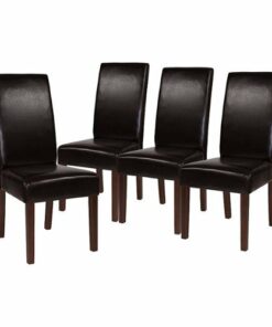 Flash Furniture - Greenwich Dining Chair (Set of 4) - Brown LeatherSoft