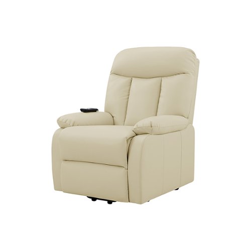 ProLounger - Kayne PU Power Lift Reclining Chair - Off-White Almond