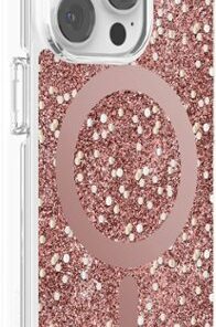 kate spade new york - Protective Hardshell Magsafe Case for iPhone 14 Pro - Chunky Glitter Rose Gold