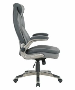 Office Star Products - Exec Bonded Lthr Office Chair - Charcoal / Titanium