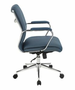 Office Star Products - Mid Back Antimicrobial Fabric Chair - Dillon Blue