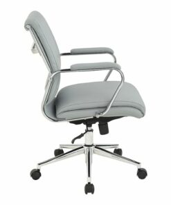 Office Star Products - Mid Back Antimicrobial Fabric Chair - Dillon Black