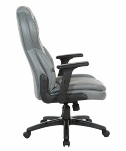 Office Star Products - Exec Bonded Lthr Office Chair - Charcoal