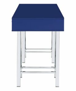 OSP Home Furnishings - Vivid 2 Drawer Desk - Lapis Blue/Chrome