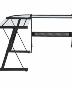 OSP Home Furnishings - Prime L-Shape Desk - Clear/Black