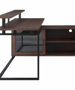 OSP Home Furnishings - Vanmor L Shaped Desk - Woodgrain