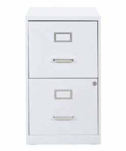 OSP Home Furnishings - 2 Drawer Locking Metal File Cabinet - White