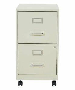OSP Home Furnishings - 2 Drawer Mobile Locking Metal File Cabinet - Tan