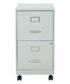 OSP Home Furnishings - 2 Drawer Mobile Locking Metal File Cabinet - Gray