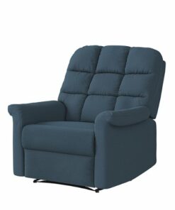 ProLounger - Cooper Tufted Back Extra Large Low-Pile Velour Wall Hugger Reclining Chair - Medium Blue