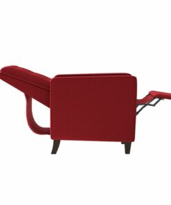 ProLounger - Gruber Textured Linen Square-Arm Button-Tufted Pushback Recliner - Red