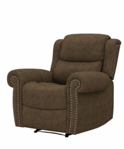 ProLounger - Di'Onna Extra Large Distressed Faux Leather Wall Hugger Reclining Chair - Saddle Brown