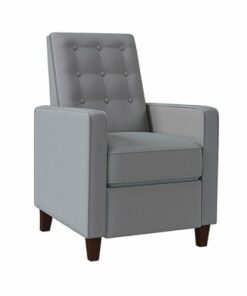 ProLounger - Gruber Textured Linen Square-Arm Button-Tufted Pushback Recliner - Gray