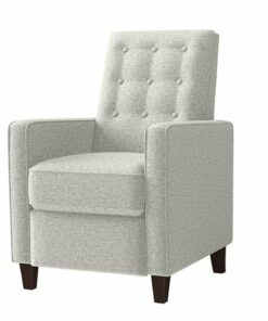 ProLounger - Gruber Tweed Square-Arm Button-Tufted Pushback Recliner - Heather Gray