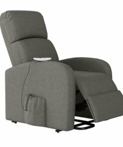 ProLounger - Hellawell Petite Chenille Power Recline and Lift Chair with Heat and Massage - Pewter Gray