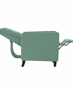 ProLounger - Gruber Tweed Square-Arm Button-Tufted Pushback Recliner - Aqua Green