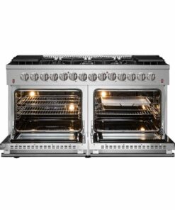 Forno Appliances - Galiano 4.32-cu ft Freestanding Double Oven Dual Fuel LP Conversion, 240V Electric Range with Convection Oven - Stainless steel