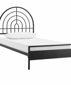 Walker Edison - Modern Metal Decorative Arch Twin Bed - Black