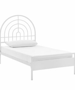 Walker Edison - Modern Metal Decorative Arch Twin Bed - White