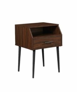 Walker Edison - Contemporary 1-Drawer Side Table - Dark Walnut/Black