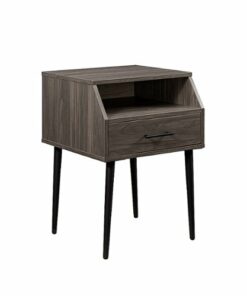 Walker Edison - Contemporary 1-Drawer Side Table - Slate Grey/Black