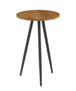 Walker Edison - Modern Glam Minimal Round Side Table - English Oak/Black