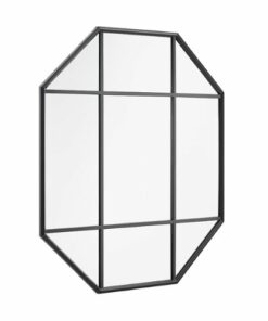 Walker Edison - Contemporary Windowpane Hanging Wall Mirror - Black