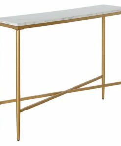 Camden&Wells - Huxley Console Table - Brass/Faux Marble