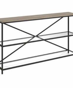 Camden&Wells - Fionn Console Table - Blackened Bronze/Antiqued Gray Oak