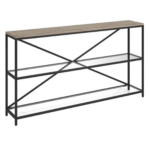 Camden&Wells - Fionn Console Table - Blackened Bronze/Antiqued Gray Oak