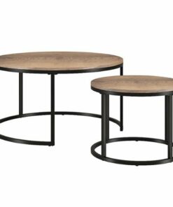 Camden&Wells - Watson Nesting Coffee Table (Set of 2) - Blackened Bronze/Rustic Oak