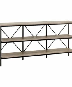 Camden&Wells - Kira Console Table - Blackened Bronze/Antiqued Gray Oak