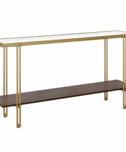 Camden&Wells - Inez Console Table - Brass/Walnut