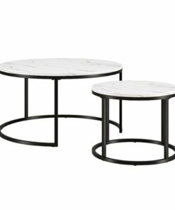 Camden&Wells - Watson Nesting Coffee Table (Set of 2) - Blackened Bronze/Faux Marble