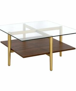 Camden&Wells - Otto Square Coffee Table - Brass/Walnut