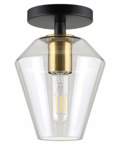 Camden&Wells - Remy Semi Flush Mount Light - Matte Black/Brass