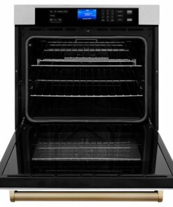 ZLINE - 30" Autograph Edition Single Wall Oven in Fingerprint Resistant Stainless Steel and Champagne Bronze - Stainless steel