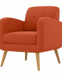 Handy Living - Kenneth Mid-Century Modern Linen Armchair - Orange
