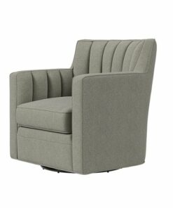 Handy Living - Zerk Swivel Linen Armchair - Dove Gray