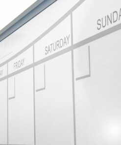 Floortex - Viztex Lacquered Steel Magnetic Monthly Planner Dry Erase Board with an Aluminum Frame 36" x 24" - White