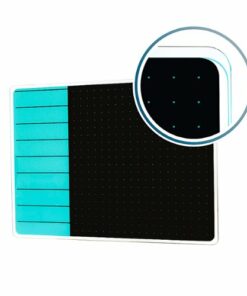 Floortex - Viztex Glacier & Black Plan & Grid Glass Dry Erase Board - 17" x 23" - Teal