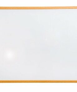 Floortex - Viztex Lacquered Steel Magnetic Dry Erase Boards with an Oak Effect Frame - 18" x 24" - White