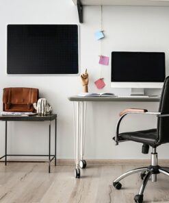 Floortex - Viztex Glacier Multi-Purpose Grid Glass Dry Erase Board 30" x 40" - Black