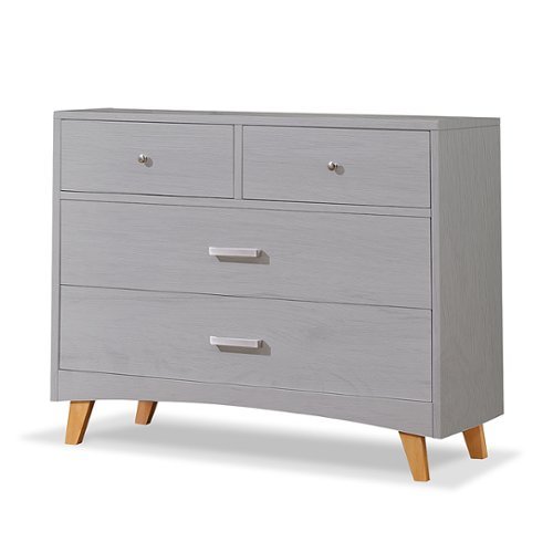 Sorelle - Soho 4 Drawer Dresser - Weathered Gray and Natural Wood